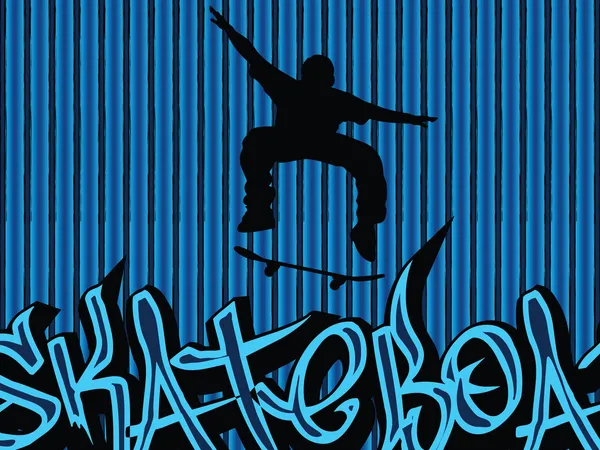 Skataboarding fondo azul 2 — Archivo Imágenes Vectoriales