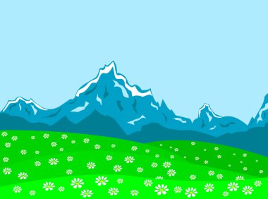 Meadom and mountain 2 clipart