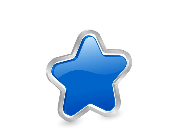 3D kék csillag ikon — Stock Vector