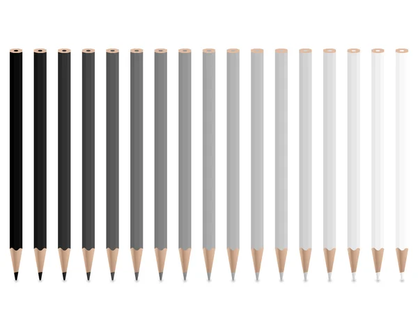 Grijze potloden — Stockvector
