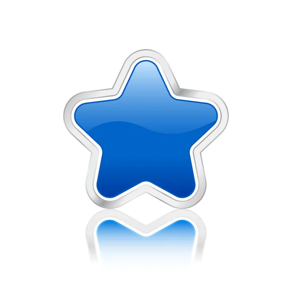 Pulsante stella blu — Vettoriale Stock