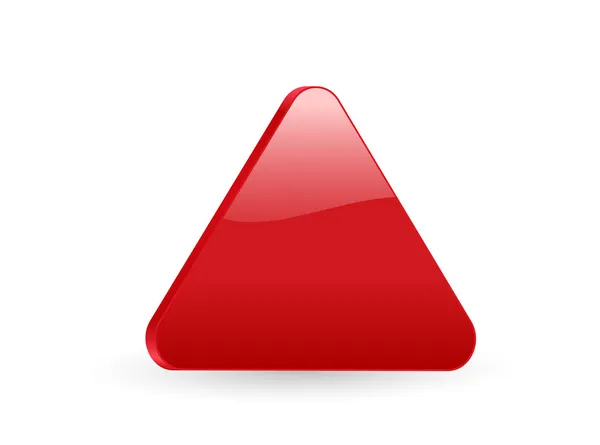 Triangular red 3d icon — Stock Vector