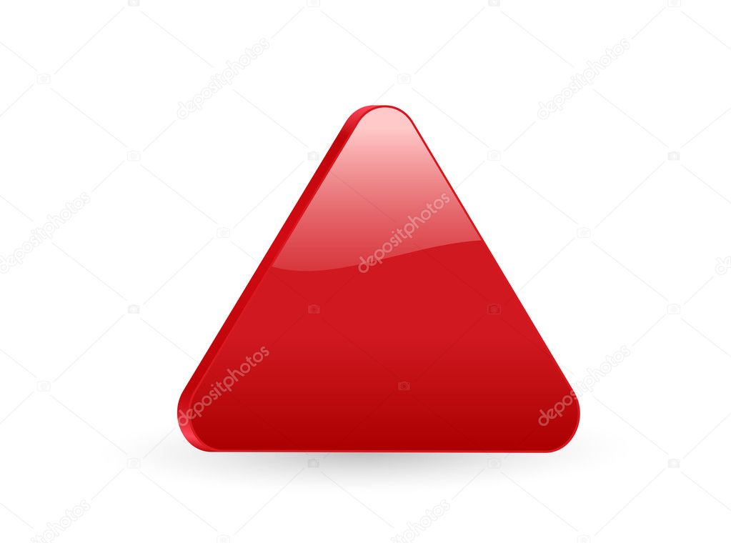 Triangular red 3d icon