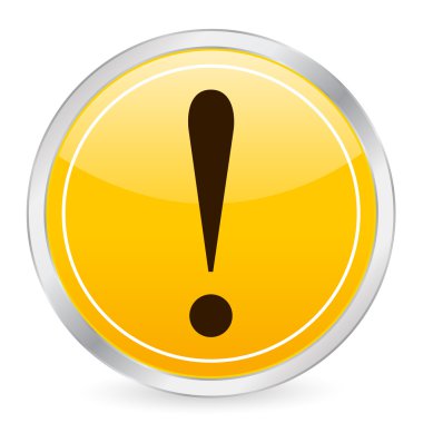 Exclamation mark yellow circle icon clipart