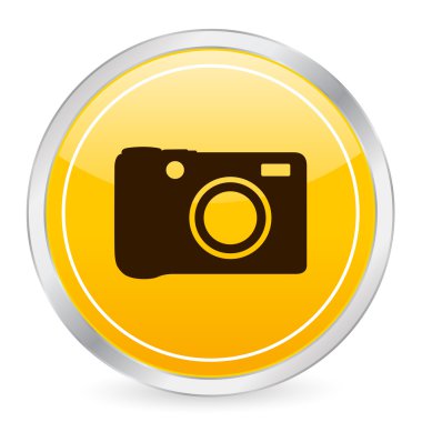 Digital photo yellow circle icon clipart