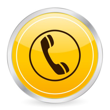 Phone yellow circle icon clipart