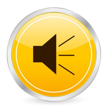 Sound yellow circle icon clipart