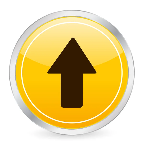 Freccia sull'icona del cerchio giallo — Vettoriale Stock