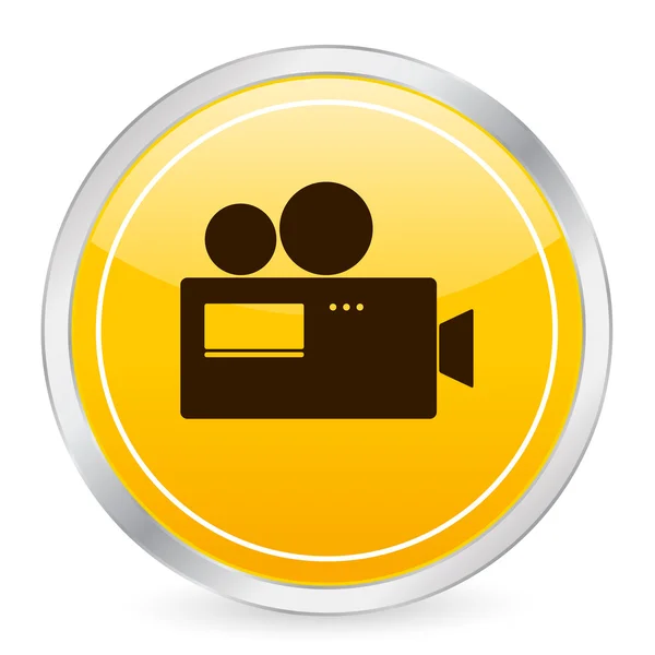 Kamera sarı daire simgesi — Stok Vektör