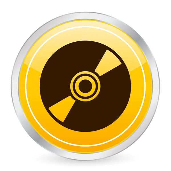 CD ikona koło żółty — Wektor stockowy