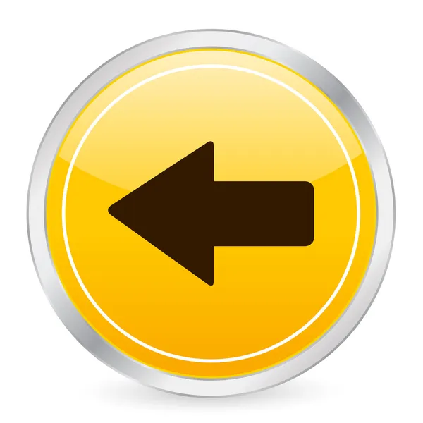 Seta esquerda ícone círculo amarelo — Vetor de Stock