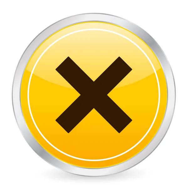 Mégse sárga kör ikonra — Stock Vector