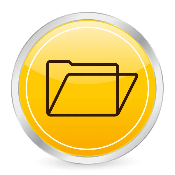 Folder yellow circle icon — Stock Vector