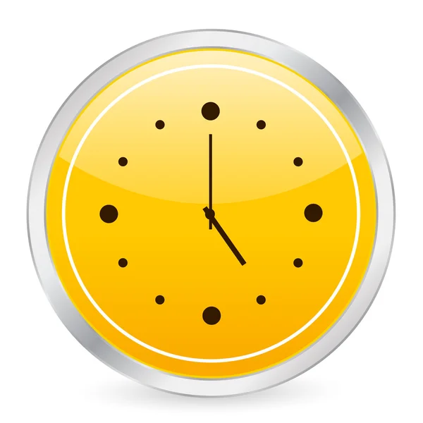 Orologio giallo cerchio icona — Vettoriale Stock
