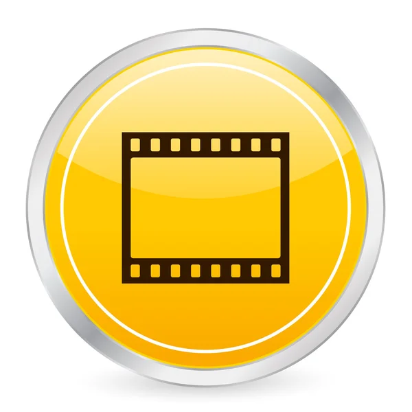 Film strip yellow circle icon — Stock Vector