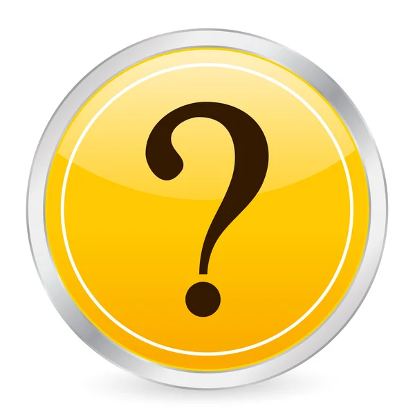Interrogativa marca ícone círculo amarelo —  Vetores de Stock