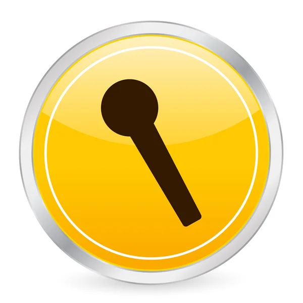 Micrófono icono círculo amarillo — Archivo Imágenes Vectoriales