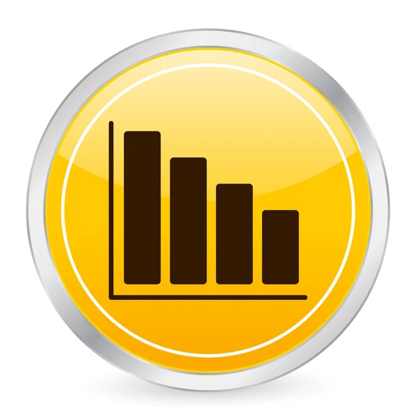 Ikona diagramu żółte kółko — Wektor stockowy