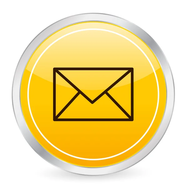 Icono círculo amarillo correo — Archivo Imágenes Vectoriales