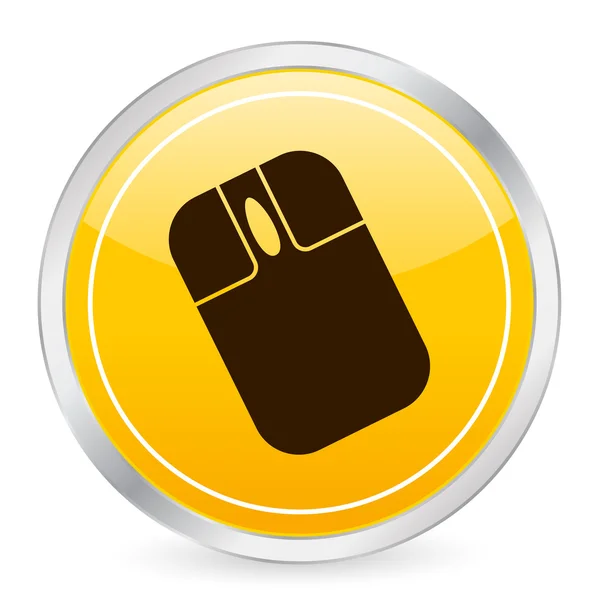 Mouse yellow circle icon — Stock Vector
