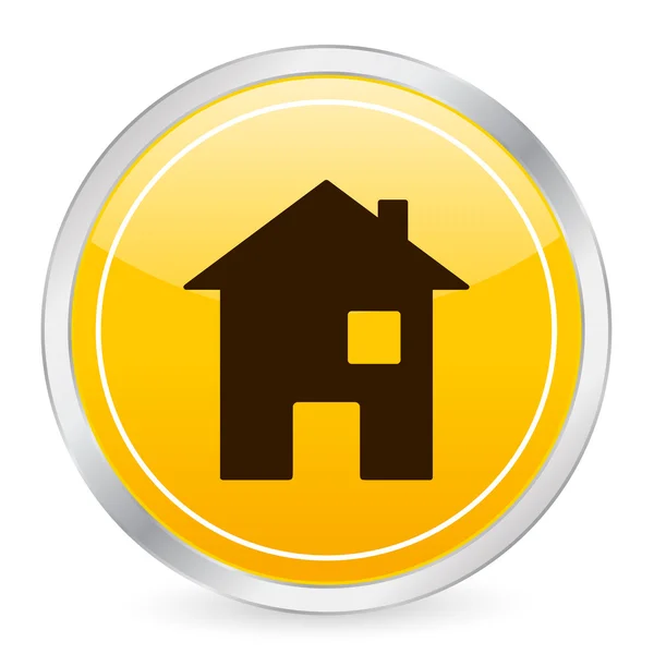 Home Icona cerchio giallo — Vettoriale Stock