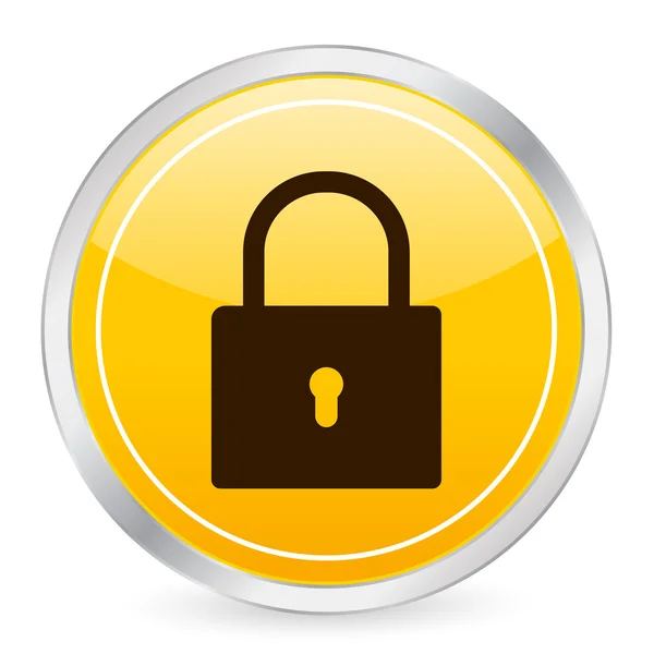 Padlock yellow circle icon — Stock Vector