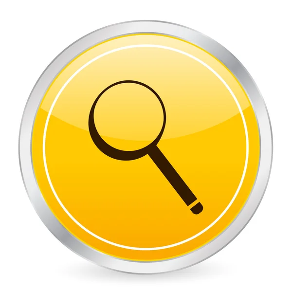 Lupa icono círculo amarillo — Vector de stock