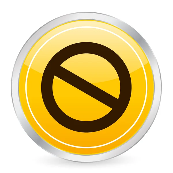 Prohibition sign yellow circle icon — Stock Vector