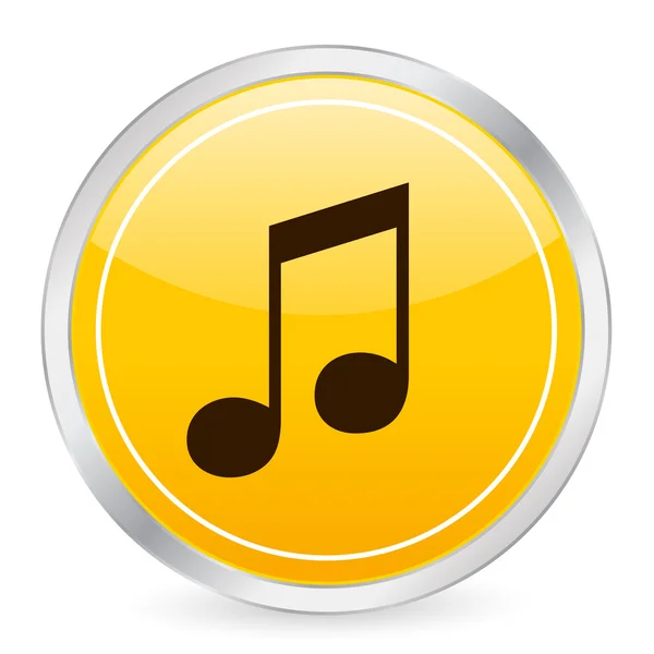 Musique cercle jaune icône — Image vectorielle