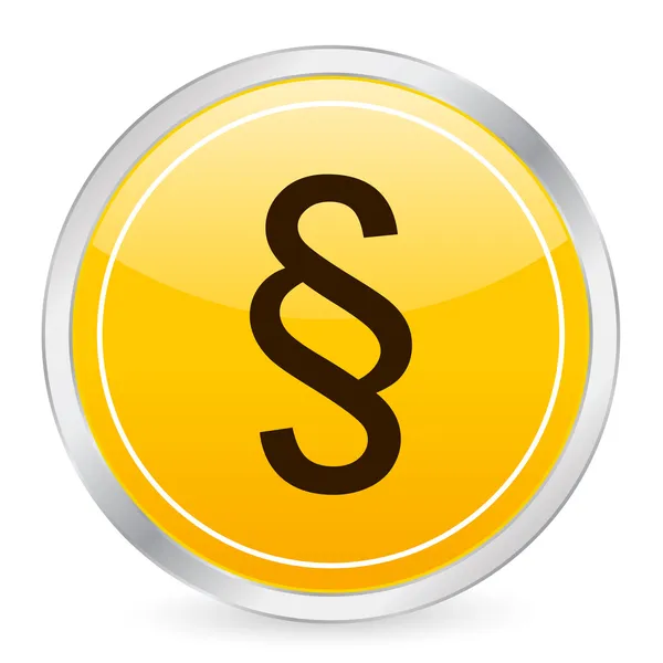 Символ абзацу значок жовтого кола — стоковий вектор