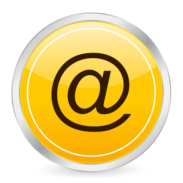 E-mail icono círculo amarillo — Vector de stock