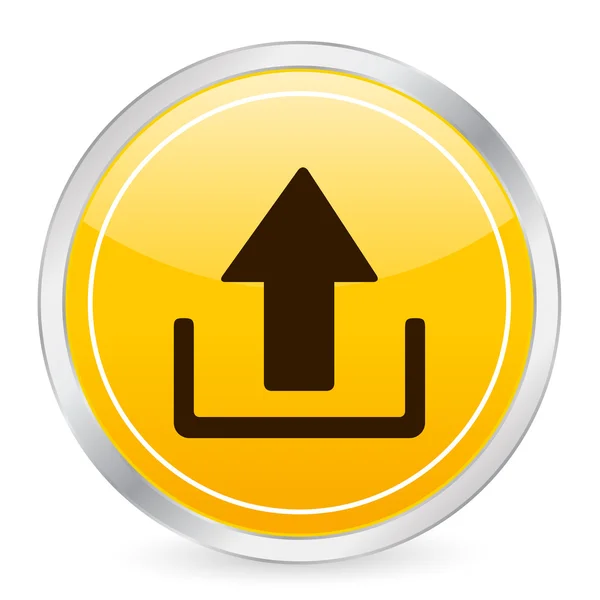 Töltsd fel a sárga kör ikonra — Stock Vector