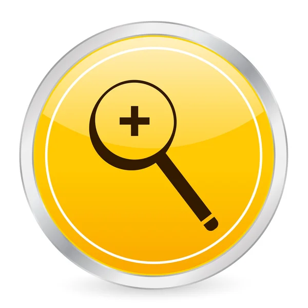 Zooma in gul cirkel ikonen — Stock vektor