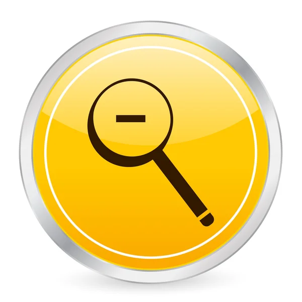 Zooma ut gul cirkel ikonen — Stock vektor