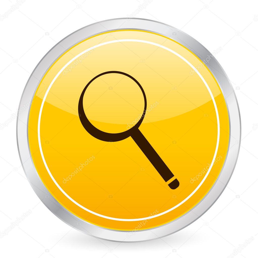 Magnifier yellow circle icon