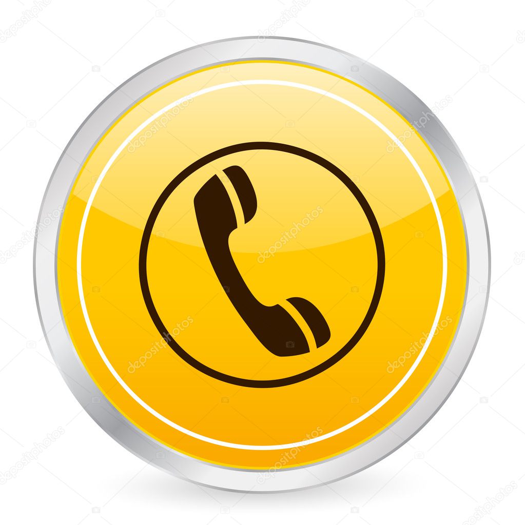 Phone yellow circle icon