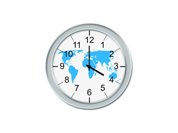 Relógio do mapa mundial — Fotografia de Stock