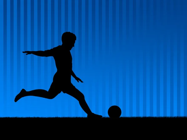 Синий фон футбола — стоковое фото