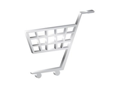 3D shopiping cart clipart