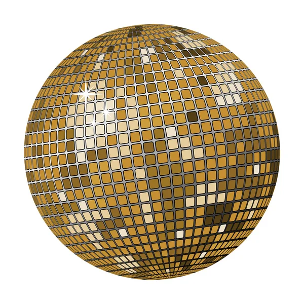 Boule disco dorée — Image vectorielle