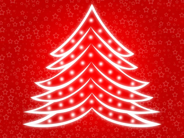 Karácsonyfa 2 piros — Stock Fotó