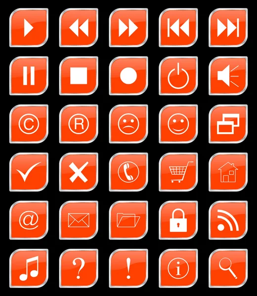 Conjunto de botones naranja — Vector de stock