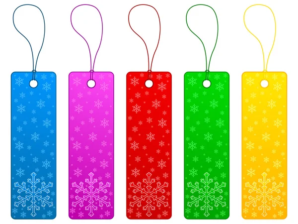 Snowflake label tags — Stock Vector