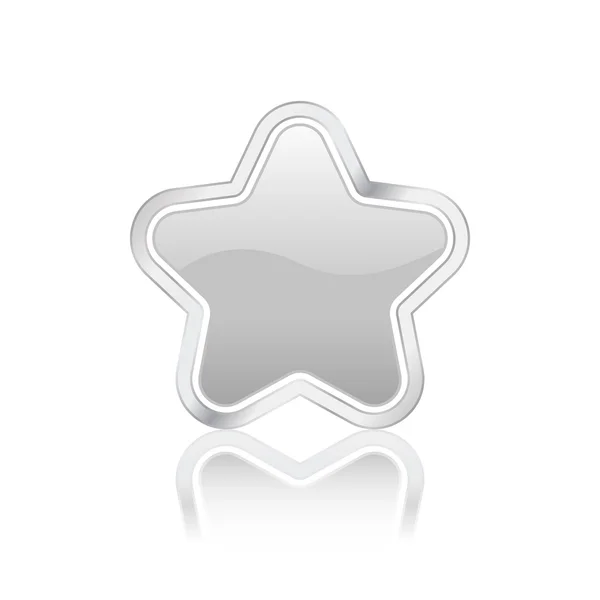 Pulsante stella argento — Vettoriale Stock