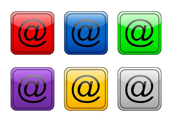 E-mail à bouton carré arrondi — Image vectorielle