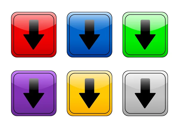 Botón cuadrado redondeado flecha abajo — Vector de stock