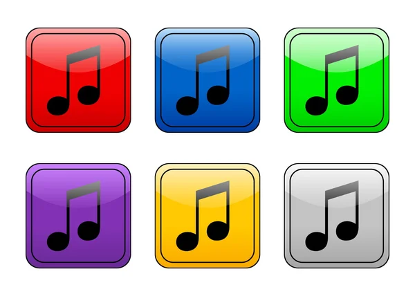 Rounded square button music — Stock Vector