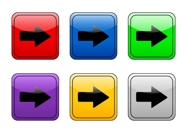 角丸正方形ボタン右矢印 — ストックベクタ