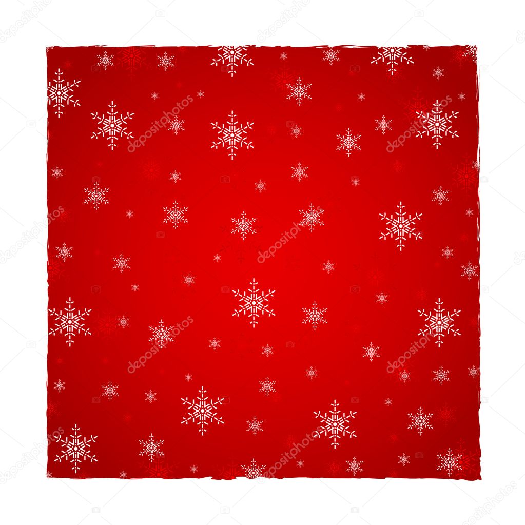 Christmas snowflake background red