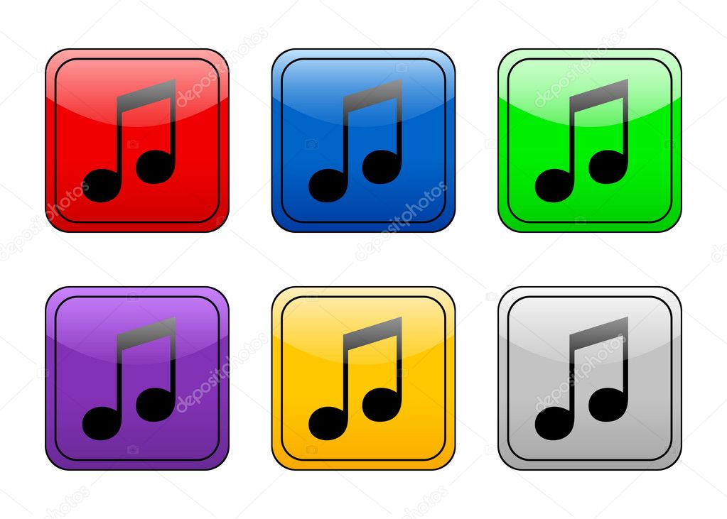 Rounded square button music